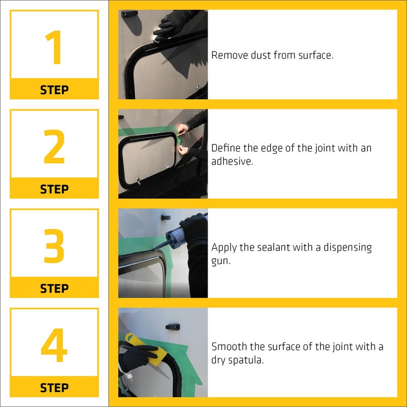 Sikaflex-221 Multi-Purpose Polyurethane Sealant/Adhesive, 10.1 fl oz, Black â€“ Permanent Elastic Seal, Sandable & Paintable, Non-Corrosive, Bonds to Metal, Plastics & More - Image 4